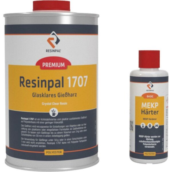 1 kg Crystal Clear Casting Resin Resinpal 1707 + 20 g Hardener