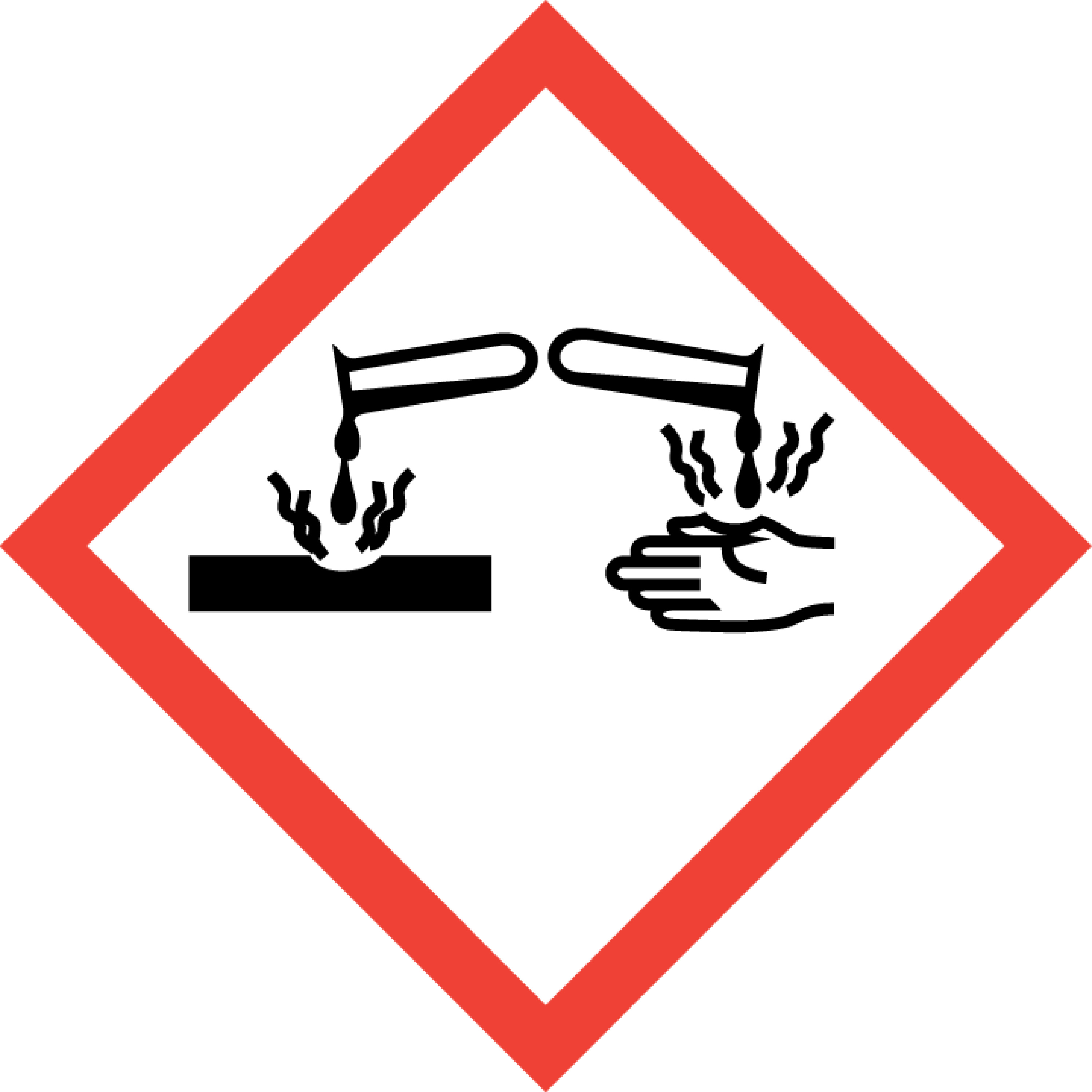 GHS05: Ätzwirkung – ätzend / schwere Augenschädigung